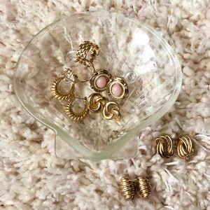 Vintage Braided Gold Coloured Hoop Earrings